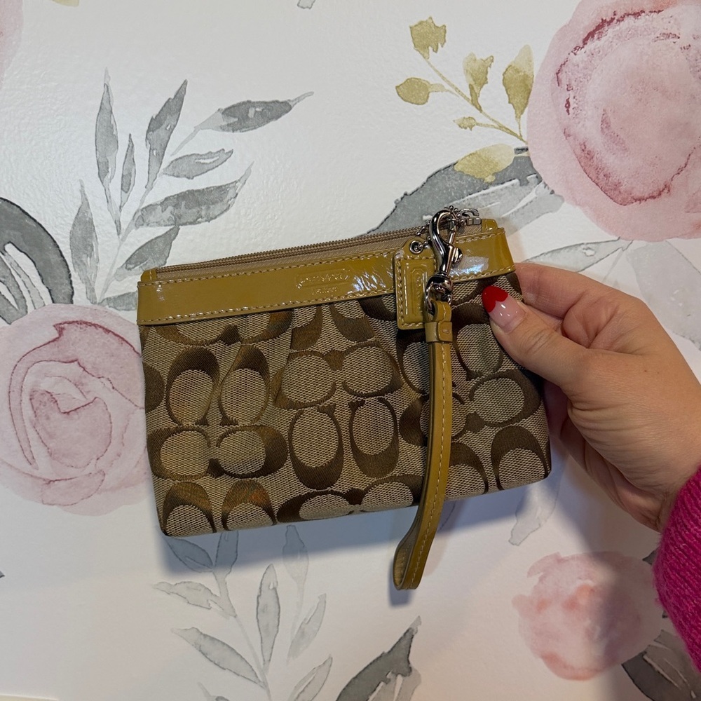 Coach Mustard Yellow Signature Wristlet